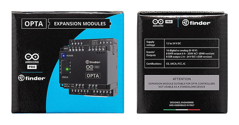 ARDUINO AFX00006 PLC, Solid State Relay, 16 Analog/Digital Inputs, 8 Relays Output, 24 VDC, IP20