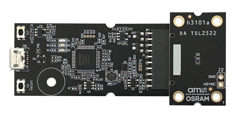 AMS OSRAM GROUP TSL2522_EVM_KT Evaluation Kit, TSL2522, Ambient Light Sensor, EVM Controller Board, USB A to USB Micro-B Cable