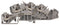 WAGO 2005-7642 DIN Rail Mount Terminal Block, 4 Ways, 20 AWG, 10 AWG, 4 mm&sup2;, Push In, 32 A