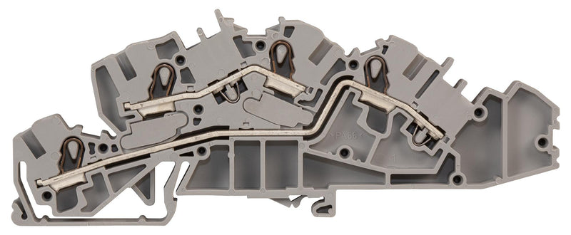 WAGO 2005-7642 DIN Rail Mount Terminal Block, 4 Ways, 20 AWG, 10 AWG, 4 mm&sup2;, Push In, 32 A