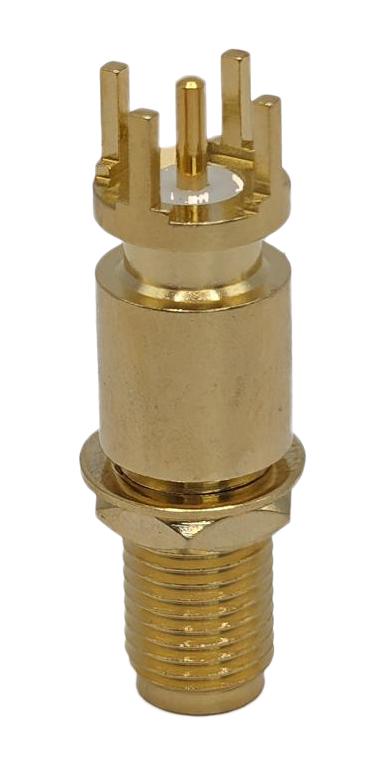 MUELLER ELECTRIC BU-1420701421 RF / Coaxial Connector, SMA Coaxial, Straight Bulkhead Jack, Board Edge / End Launch, 50 ohm