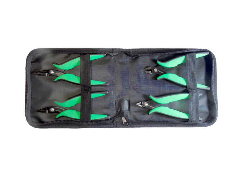 MULTICOMP PRO MP013929 Pliers Set, 4-Pcs of 2 x 140mm Cutter, 155mm Flat Nose Pliers, 155mm Long Nose Pliers, Tool Bag