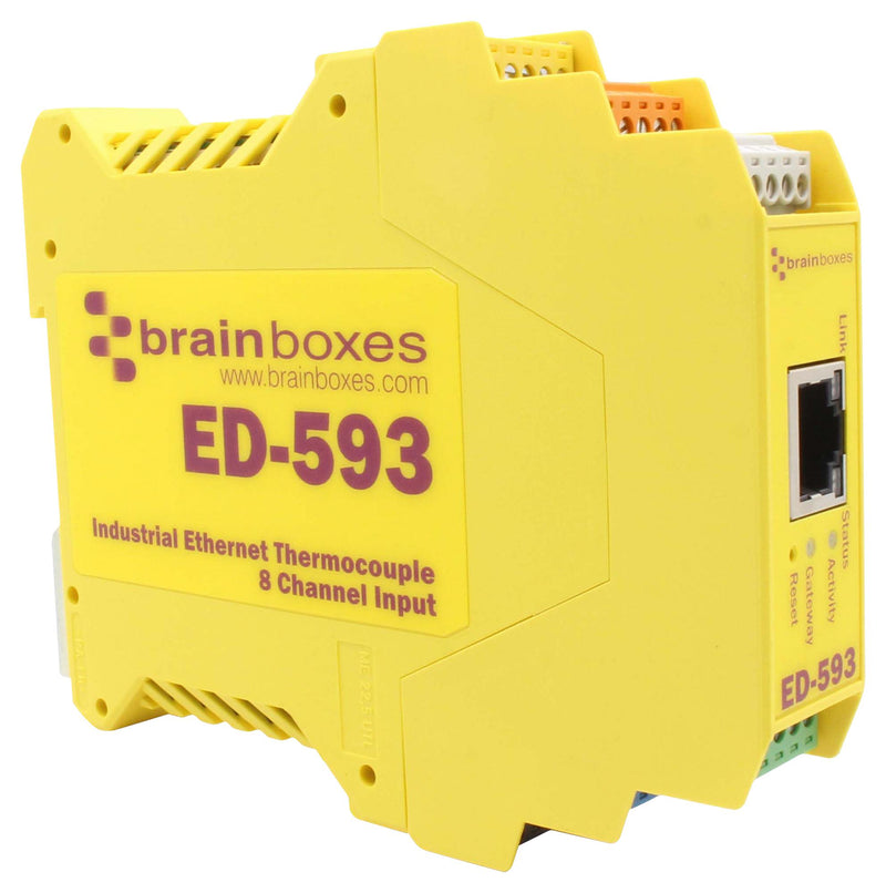 Brainboxes ED-593 ED-593 Ethernet Module to 8 Thermocouple 2.5 W Type B E J K N R S T Screw