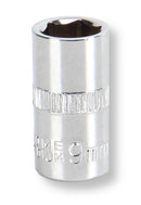 MULTICOMP PRO MP14-CRV09 Socket, Hex, 9mm, 1/4" Drive Size, Chrome Vanadium, DIN3120