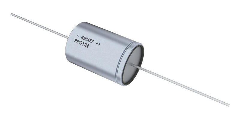 Kemet PEG124MJ410AQE4 PEG124MJ410AQE4 Electrolytic Capacitor 1000 &Acirc;&micro;F 63 V -10% +30% Axial Leaded 6000 Hours @ 125&deg;C Polar