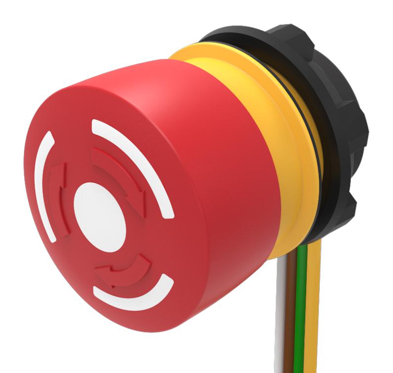EAO 84-5340.0040 Emergency Stop Switch, DPST-NC, Twist to Release, Cable, 3 A, 120 V