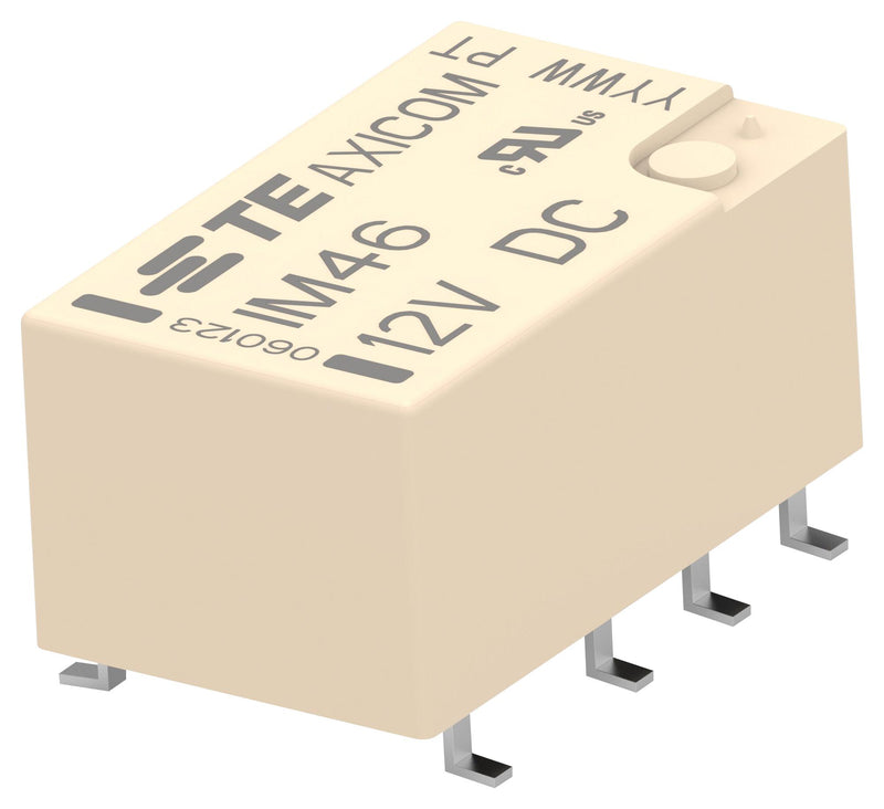 AXICOM - TE CONNECTIVITY IM46SR Signal Relay, 12 VDC, DPDT, 2 A, IM Series, SMD, Latching Single Coil