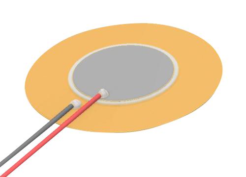 PUI AUDIO AB1548B-3-LW76-R Piezo Bender, 4.8 kHz, 7500 pF, 2 kohm, 15 mm D x 0.75 mm H