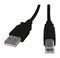 STEWART CONNECTOR SC-2ABK001F USB Cable, Shielded, Type A Plug to Type B Plug, 304.8 mm, 1 ft, USB 2.0, Black