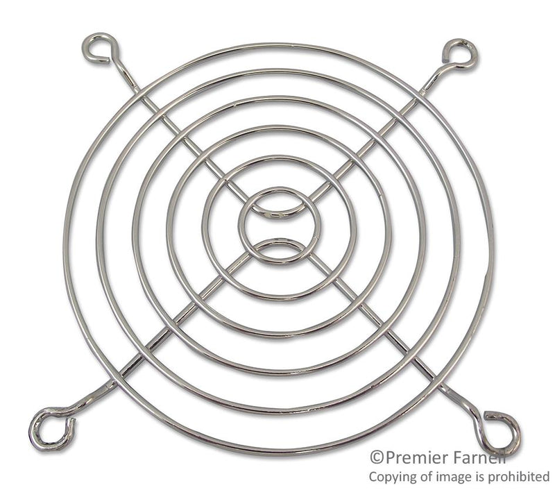 MULTICOMP PRO MCSC92-W2 Fan Finger Guard, Grille, Steel - Wire Form, 92mm Axial Fans, 82.5 mm, Silver