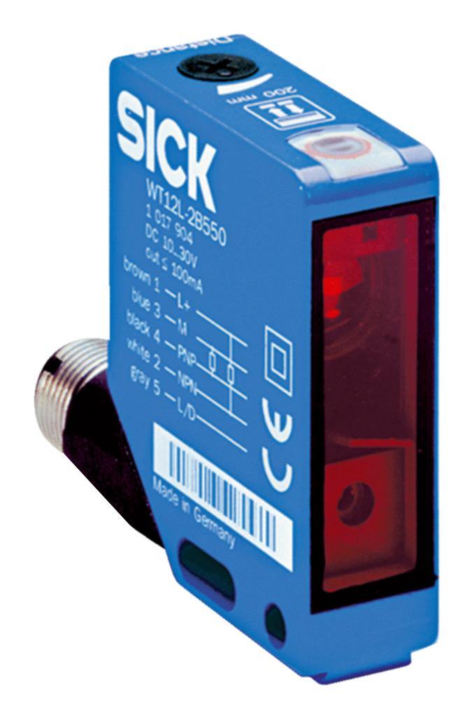 SICK WL12L-2B530S03 Small Photoelectric Sensor, 100mA, NPN / PNP, 18m, 10 to 30 VDC, W12-2 Laser Series