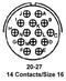 AMPHENOL AEROSPACE MS3102R20-27S CIRCULAR CONNECTOR, RECEPTACLE, SIZE 20, 14 POSITION, BOX