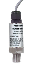 DWYER 628-07-GH-P1-E1-S1 Pressure Transmitter, 1% FS Accuracy, Gauge, NPT Male, 0 psi, 15 psi, 1/4", Cable