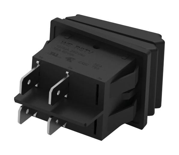 WURTH ELEKTRONIK 471023262152 Rocker Switch, IP65, DPST-NO, Non Illuminated, Panel, Snap-In, Black, WS-RSTV Series