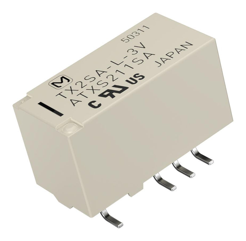 PANASONIC TX2SA-24V Signal Relay, 24 VDC, DPDT, 2 A, TX, Surface Mount, Non Latching