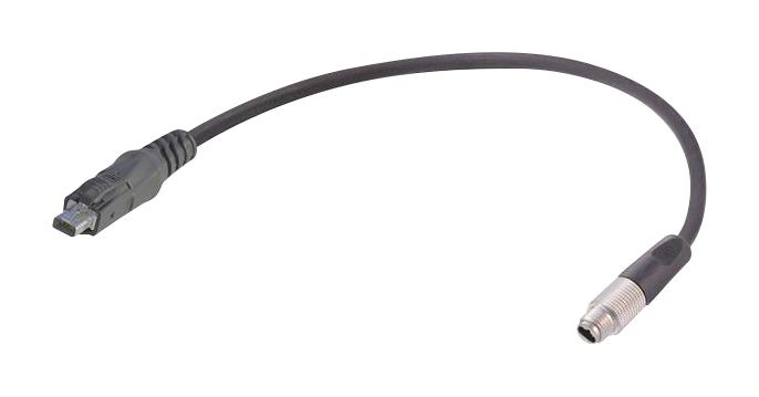 HARTING 33280208004005 Ethernet Cable, M8, SPE Plug to SPE Plug, Black, 500 mm, 19.7 "