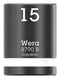 WERA 05005506001 Socket, Hexagonal, Impaktor, 3/8" Drive, 15mm AF, 30mm L