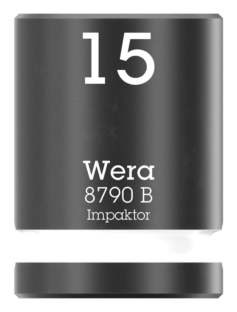 WERA 05005506001 Socket, Hexagonal, Impaktor, 3/8" Drive, 15mm AF, 30mm L