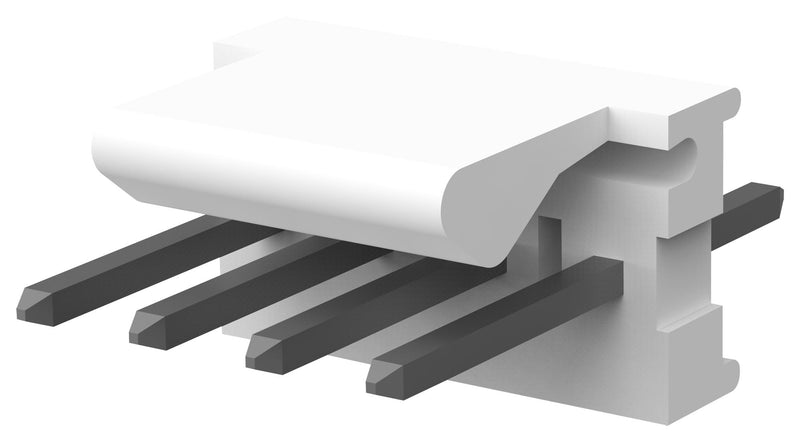 TE CONNECTIVITY 644518-4 Pin Header, Wire-to-Board, 2.54 mm, 1 Rows, 4 Contacts, Through Hole Straight, MTA-100 Series