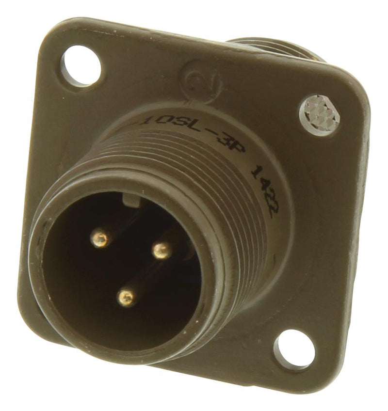 AMPHENOL INDUSTRIAL 97-3100A-10SL-3P CIRCULAR CONNECTOR RECEPTACLE SIZE 10SL, 3 POSITION, WALL