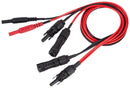 FLIR TA90 Test Lead Set, 4mm Sheathed Banana Plug, Shrouded, MC4 Plug, Socket, 1.5 kV, Black, Red, 1.52 m