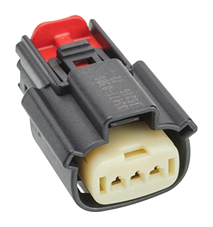MOLEX 33471-3306 Automotive Connector Housing, Black, MX150 33471 Series, Receptacle, 3 Ways