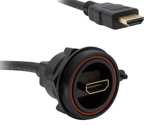 BULGIN LIMITED PX0863/1M00. CABLE ASSY, 19P HDMI RCPT-PLUG, 3.28