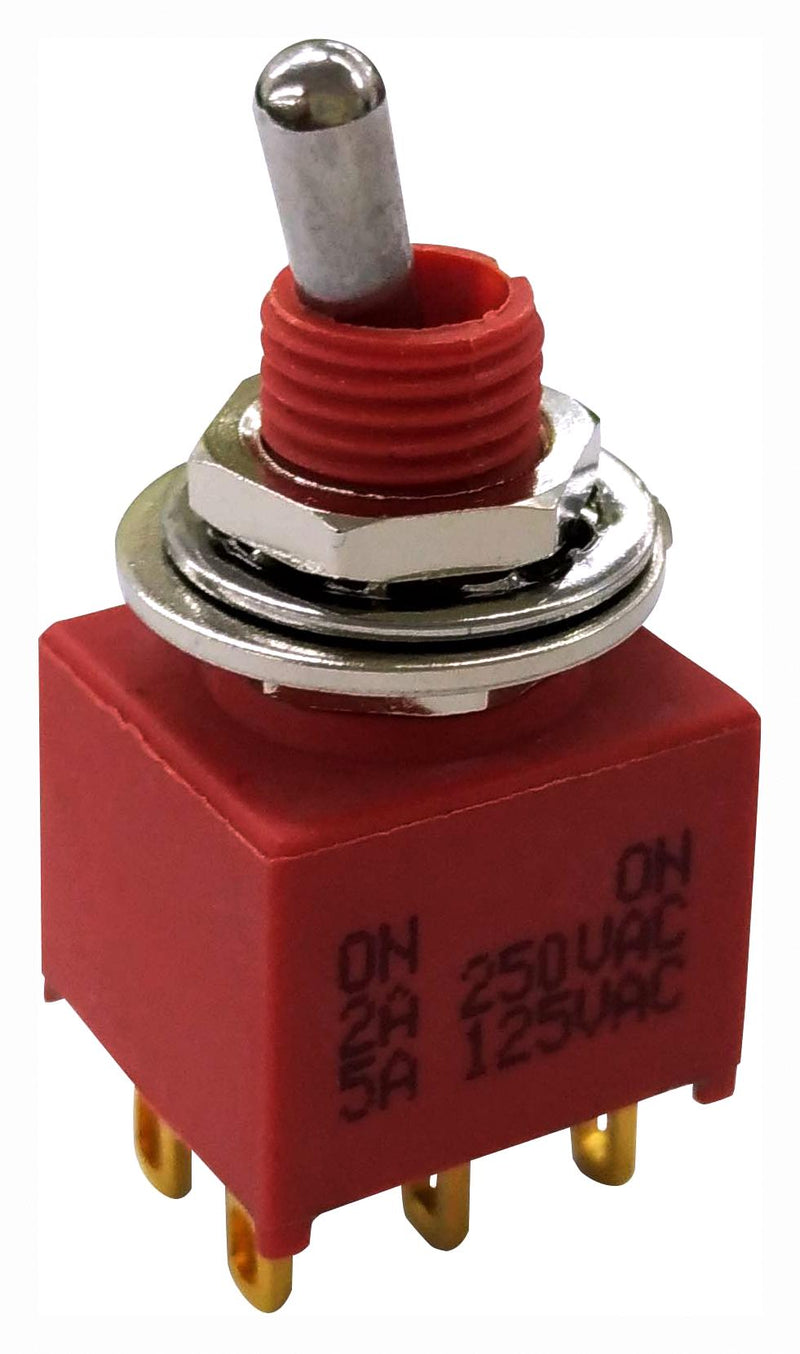 MULTICOMP PRO MP-T2-4B-A-T2-S-03 Toggle Switch, Miniature, IP67, On-On, DPDT, Non Illuminated, Panel Mount, 5 A