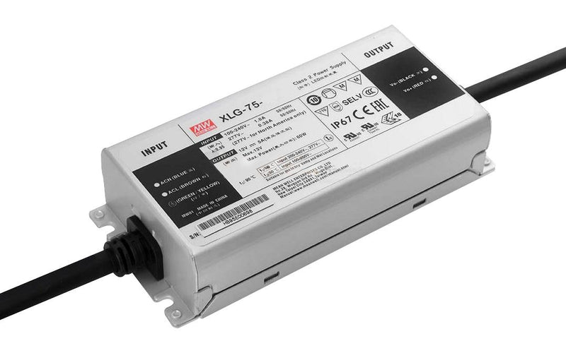 MEAN WELL XLG-75-H-DA2 LED Driver, DALI-2 Dimming, LED Lighting, 75.6 W, 56 V, 1.4 A, Constant Power, 100 VAC