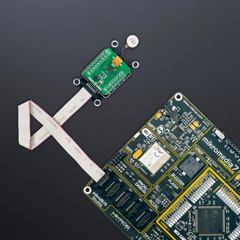MIKROELEKTRONIKA MIKROE-6045 Add-On Board, Haptic 4 Click, DA7280, Haptic Driver, GPIO, I2C, PWM, 3.3V/5V