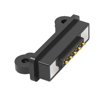 EDAC 685J0521451110E Magnetic Connector, 5 Contacts, Plug, Straight, 2 mm, 2 A, Black