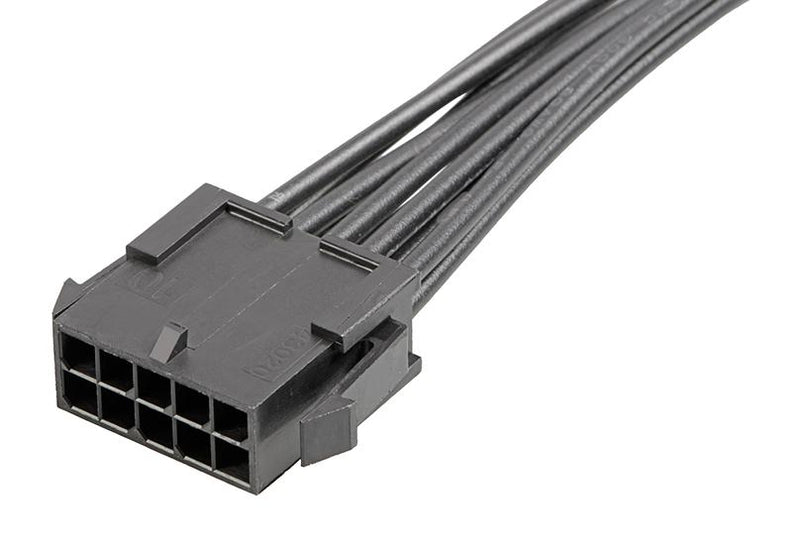 MOLEX 214757-1102 Cable Assembly, Micro-Fit 3.0 Plug to Micro-Fit 3.0 Plug, 10 Ways, 3 mm, 2 Row, 300 mm, 11.8 "