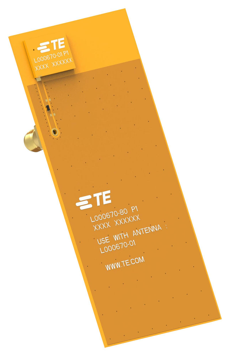 TE CONNECTIVITY L000670-80 Chip Antenna, 1.176/1.5835 GHz, GPS / Galileo / Beidou, 2.7dBi, 50 ohm, Linear, 2.5 VSWR, SMD