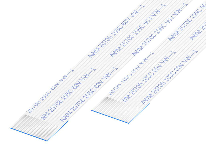 GCT (GLOBAL CONNECTOR TECHNOLOGY) 05-14-A-0203-A-4-06-4-T FFC / FPC Cable, 14 Core, 0.5 mm, Same Sided Contacts, 8 ", 203 mm, White