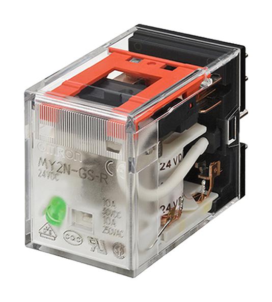 OMRON INDUSTRIAL AUTOMATION MY2-GS-R AC48 Power Relay, Miniature, DPDT, 48 VAC, 10 A, MY-GS-R Series, Socket, Non Latching