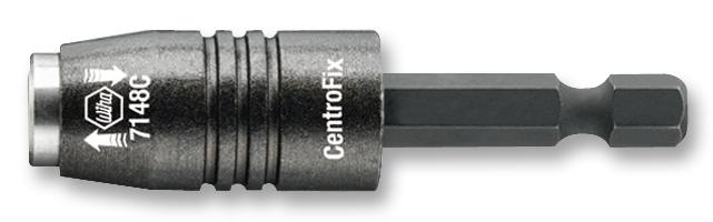 WIHA 32477 Bit Holder, Quick Release, 60 mm, For DIN 3126, ISO 1173, Style D 6.3, F 6.3 Double Bits 32477