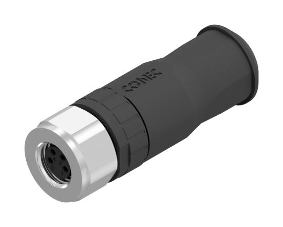 AMPHENOL CONEC 42-00012 Sensor Connector, M8, Female, 4 Positions, Screw Socket, Straight Cable Mount