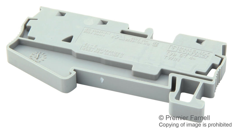 PHOENIX CONTACT 3031393 DIN Rail Mount Terminal Block, 3 Ways, 28 AWG, 10 AWG, 6 mm&sup2;, Clamp, 32 A