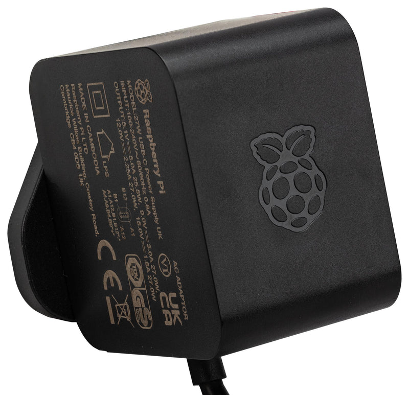 RASPBERRY-PI SC1155 Power Supply, USB-C, 5.1 V, 5 A, Black, AU Plug
