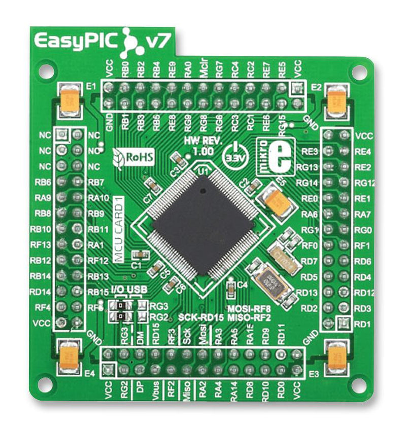 MIKROELEKTRONIKA MIKROE-1209 Daughter Board, MCU Card, On Board PIC24 MCU, Use with EasyPIC Fusion v7