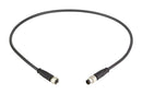 HARTING 21348081388030 CABLE ASSY, 3P M8 PLUG-RCPT, 9.8 , BLK