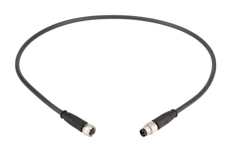 HARTING 21348081388005 CABLE ASSY, 3P M8 PLUG-RCPT, 19.7", BLK