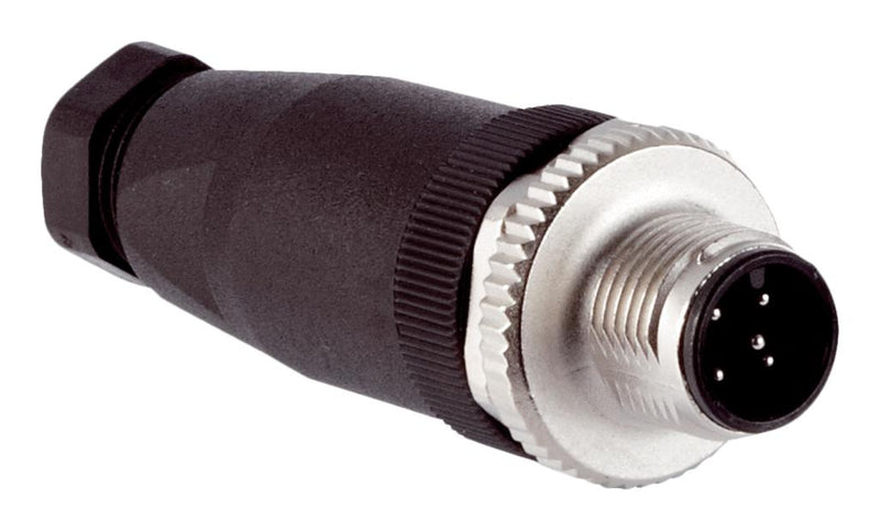 SICK STE-1205-G Sensor Connector, M12, Male, 5 Positions, Screw Pin, Straight Cable Mount