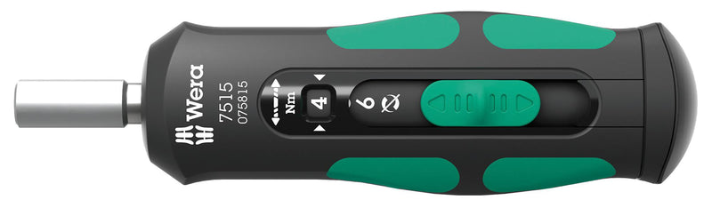 WERA 05075815001 Speed Torque Screwdriver, 1/4" Drive, 147.5mm L, 2N-m to 6N-m, 7515 Kraftform Series