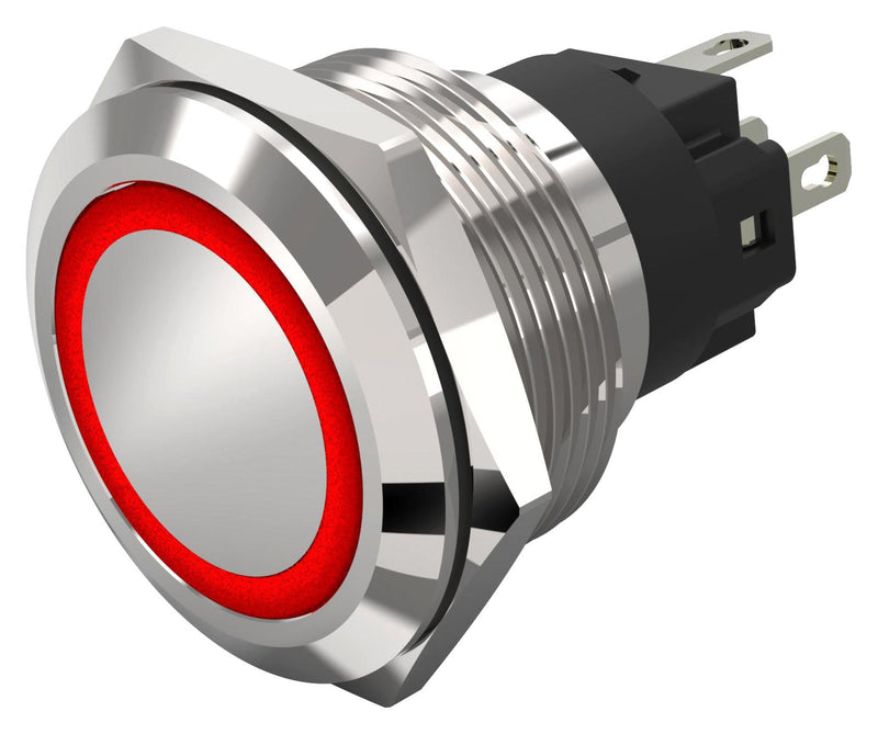 EAO 82-6151.2113 Vandal Resistant Switch, 82 Series, 22 mm, SPDT, Maintained, Round Flat Flush, Natural