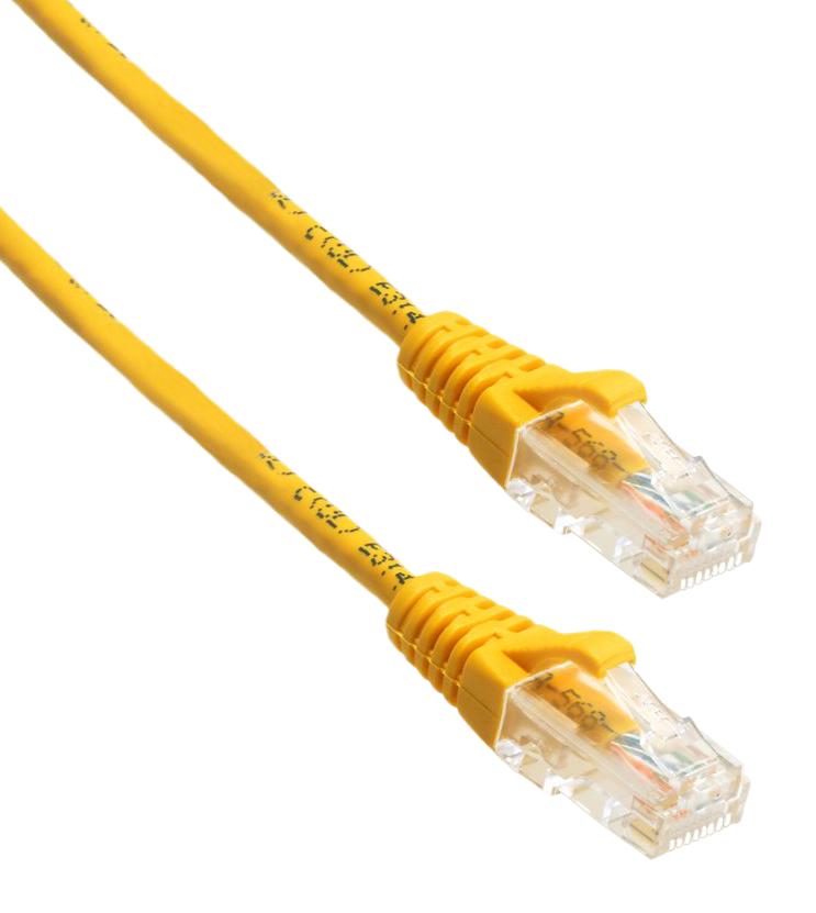 AMPHENOL CABLES ON DEMAND MP-6A28GNSYLW-014 PATCH CABLE, 8P8C, RJ45 PLUG-PLUG, 14