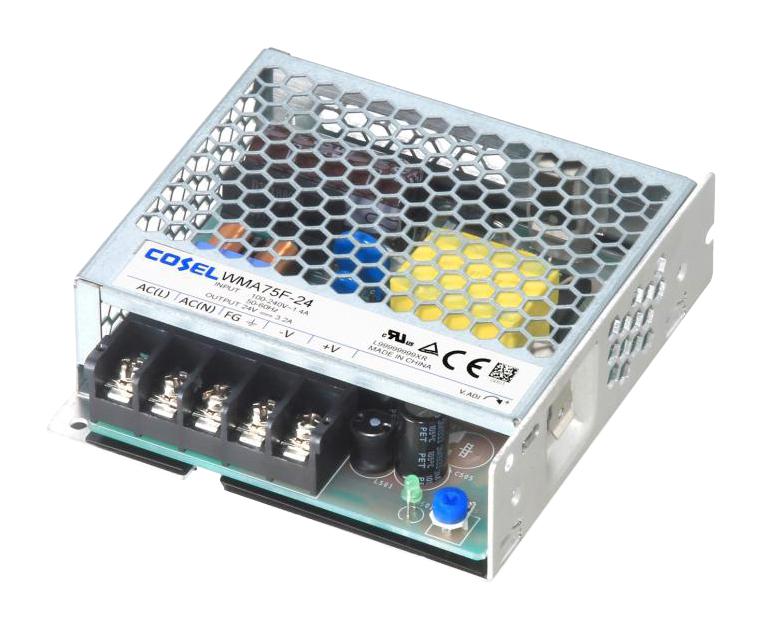 COSEL WMA75F-24 AC/DC Enclosed Power Supply (PSU), ITE & Medical, 1 Outputs, 76.8 W, 24 V, 3.2 A