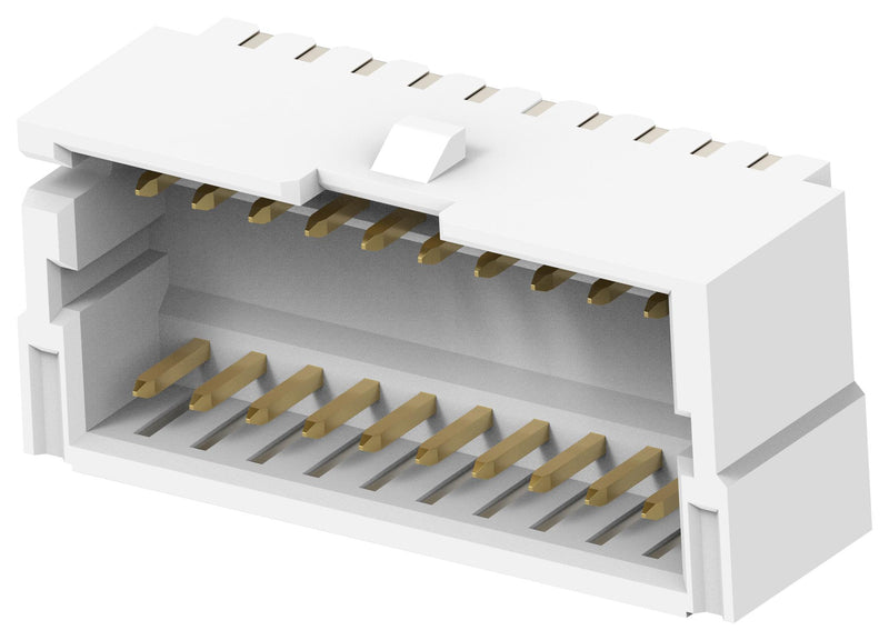 TE CONNECTIVITY 5-2394521-2 Pin Header, Natural, Wire-to-Board, 1.5 mm, 2 Rows, 20 Contacts, Surface Mount Right Angle