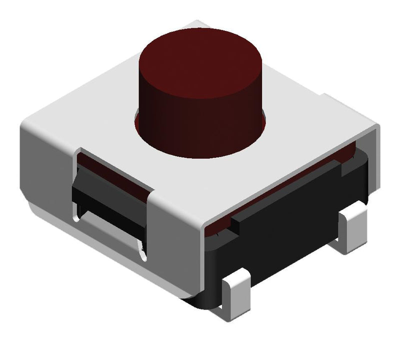 MULTICOMP PRO MPDTSJW-65N-V-T/R Tactile Switch, SPST-NO, Brown, Top Actuated, Surface Mount, Round Button, 180 gf, 50mA at 12VDC