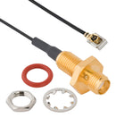 AMPHENOL RF 095-902-613-200. RF CBL, SMA BLKHD JACK-R/A MHF-1-LK PLUG